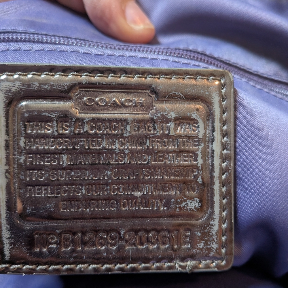 Coach Poppy Mettalic Silver Glam Tote - Picture 2 of 12